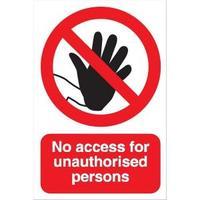Stewart Superior FB019 Foamboard Sign 200x300mm - No Access for