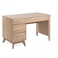 Straight desk fixed 3 drw ped in...