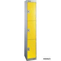 standard 3 door personnel lockers 1800h x 300w x 300d