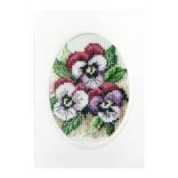 stitch garden cross stitch card kit pansies