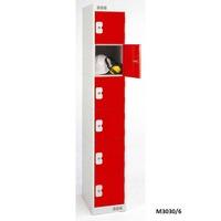 standard 6 door personnel lockers 1800h x 300w x 300d