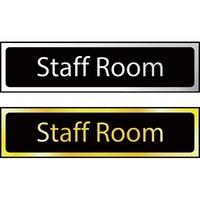 staff room sign chr 200 x 50mm