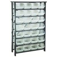 storage bin rack with 28 large bins black 381005