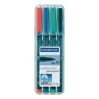 Staedtler Lumocolor Medium Tip Permanent OHP Pen Assorted Pack of 4
