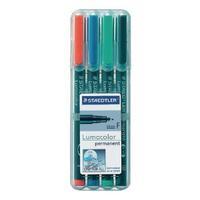 Staedtler Lumocolor Fine Tip Permanent OHP Pen Assorted Pack of 4