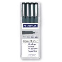 Staedtler Fineliner Black PenAssorted Nib Sizes Pack of 4 308-WP4