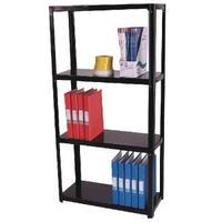 Storage Solutions Light Duty Boltless 4-Shelf Unit Black