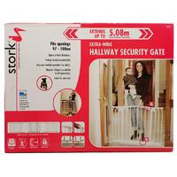 stork child care hallway safety gate standard height white