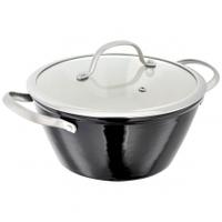 stellar easy lift cast iron casserole pan black 22cm