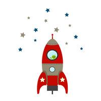 stickerscape blast off rocket wall sticker in red large size