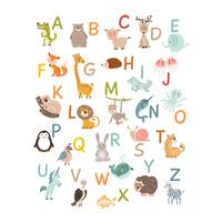 Stickerscape Illustrated Animal Alphabet Wall Sticker Set - Regular Size