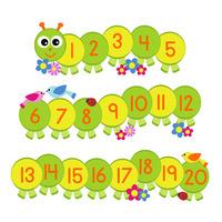 Stickerscape Caterpillar Number Line Wall Sticker - Large Size