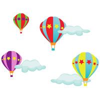 Stickerscape Primary Hot Air Balloon Wall Stickers - Large Size