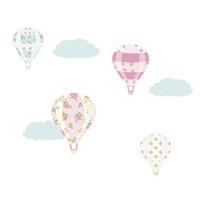 Stickerscape Vintage Hot Air Balloons Wall Sticker Set - Large Size