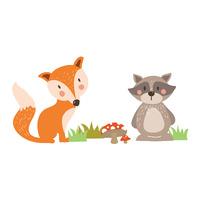 Stickerscape Fox and Raccoon Wall Sticker Set