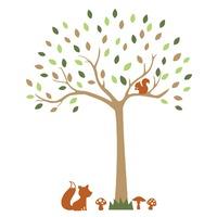 Stickerscape Tree Fox and Squirrel Wall Stickers