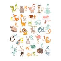 Stickerscape Illustrated Animal Alphabet Wall Sticker Set - Large Size