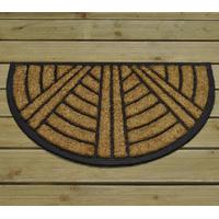 Striped Semi Circular Rubber Backed Coir Doormat by Kingfisher