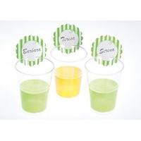 stripe lime cup or glass markers 12s