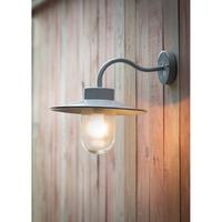 St Ives Swan Neck Wall Light in Flint (Mains) by Garden Trading