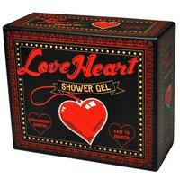 strawberry scented love heart shower gel