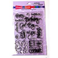 stampendous clear stamp sheet birthday message