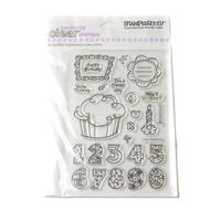 Stampendous Clear Stamp Sheet - Cup Cakes & Numbers