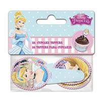 St214 - 24 Paper Cupcake Toppers - Disney Princess