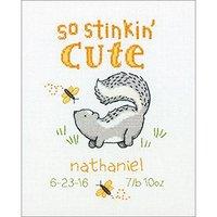 Stinkin\' Cute Birth Record Counted Cross Stitch Kit-8\