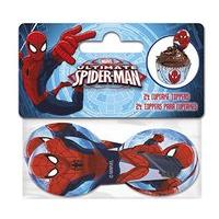 St177 - 24 Paper Cupcake Toppers - Spiderman