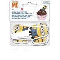 St148 - 24 Paper Cupcake Toppers - Minions