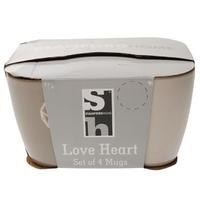 Stanford Home 4 Pack Heart Mugs