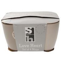 stanford home 4 pack heart mugs