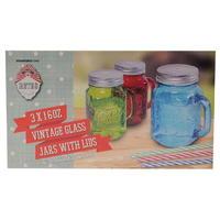 stanford home 3 pack coloured mason jars