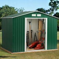 Store More Rosedale Green Apex Metal Shed 8x8
