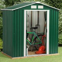 Store More Parkdale Green Apex Metal Shed 6x6