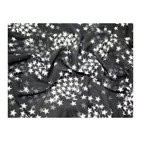 stars print chiffon dress fabric black white