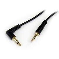 Startech (3ft) Slim 3.5mm To Right Angle Stereo Audio Cable Male/male (black)