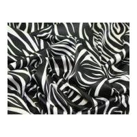 Stretch Satin Animal Print Dress Fabric Zebra