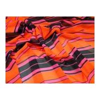 Stripe Print Chiffon Dress Fabric Cerise, Orange & Black