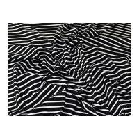 Stripe Print Stretch Ponte Roma Jersey Knit Dress Fabric Black & Ivory