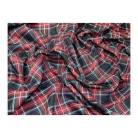 Stirling Plaid Check Polyester Tartan Suiting Dress Fabric Black & Red