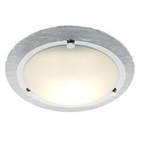 Stone Glass Chrome Finish Bathroom Ceiling Light