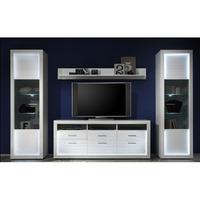 Starlight Living Room Furniture Set 2 In White Gloss With LED