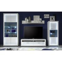 Starlight Living Room Furniture Set 1 In White Gloss With LED