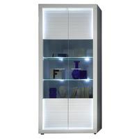 Starlight Display Cabinet Wide In White High Gloss With LED