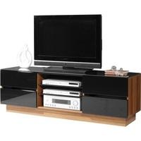 Stylish Plasma TV Stand In Dark Walnut With 4 Drawers