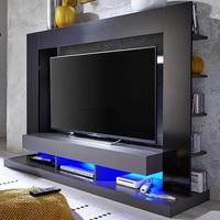 Stamford Entertainment Unit In Black Gloss Fronts With Shelving
