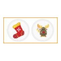 Stitch Garden Mini Cross Stitch Kits Xmas Stocking & Reindeer