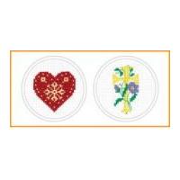 Stitch Garden Mini Cross Stitch Kits Heart & Cross